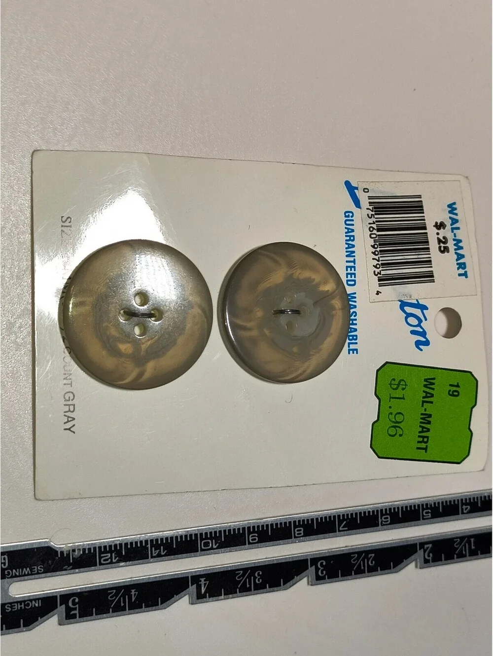 Vintage Lansing Co. Gray Marbled Buttons